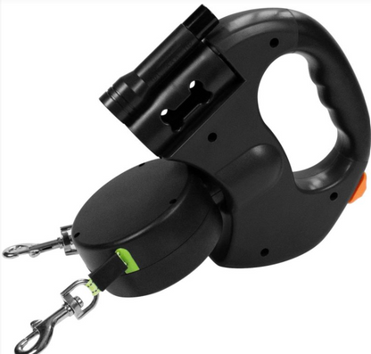 Correa Retráctil Doble para 2 Perros · Anti-enredos 360° con Luz y Reflectante | FurAway™